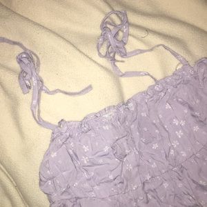 pacsun tie strap slit back babydoll tank top